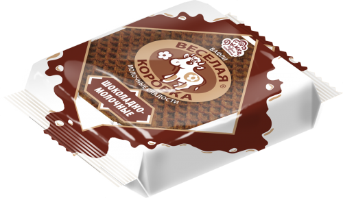 Вафли ВЕСЕЛАЯ ТЕЛОЧКА шоколадно-молочные , 150 гр.