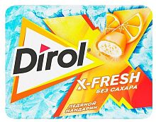 Жевательная резинка Dirol X-fresh - мандарин, 16 гр.
