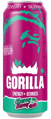Энергетический напиток "Gorilla (Горила)" чери/берри, ж/б, 0,45л