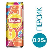 Чай Lipton, персик, ж/б, 0,25 л.