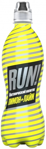Напиток изотонический "RUN (Ран)", Лимон и лайм, 0,5 л.