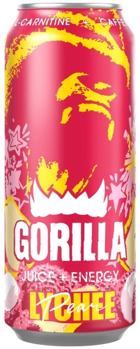 Энергетический напиток "Gorilla (Горила)" личи/груша, ж/б, 0,45л