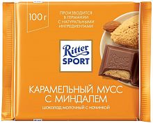 Шоколад Ritter Sport темный «Карам. мусс с миндалём», 100 г