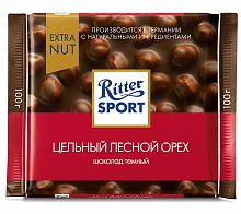 Шоколад Ritter Sport темный «Цельный орех», 100 г