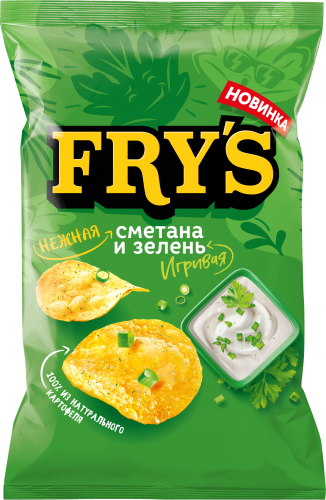 Чипсы FRY`s (фрайс), Сметана и зелень, 35гр.