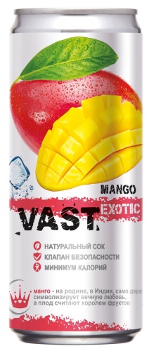 Напиток сокосодержащий Vast, Манго, ж/б, 0,33л.